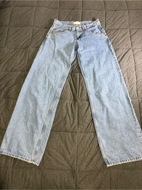 Motel Denim Light Wash Wide Leg Baggy Jeans Y2K Retro W26 L34 (31)